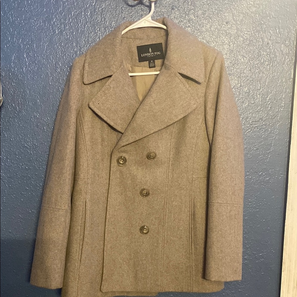 London Fog Gray Peacoat Classic Style